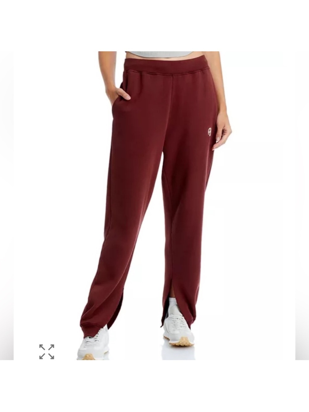 Anine Bing Women’s Maroon Split-Hem Sweatpants
